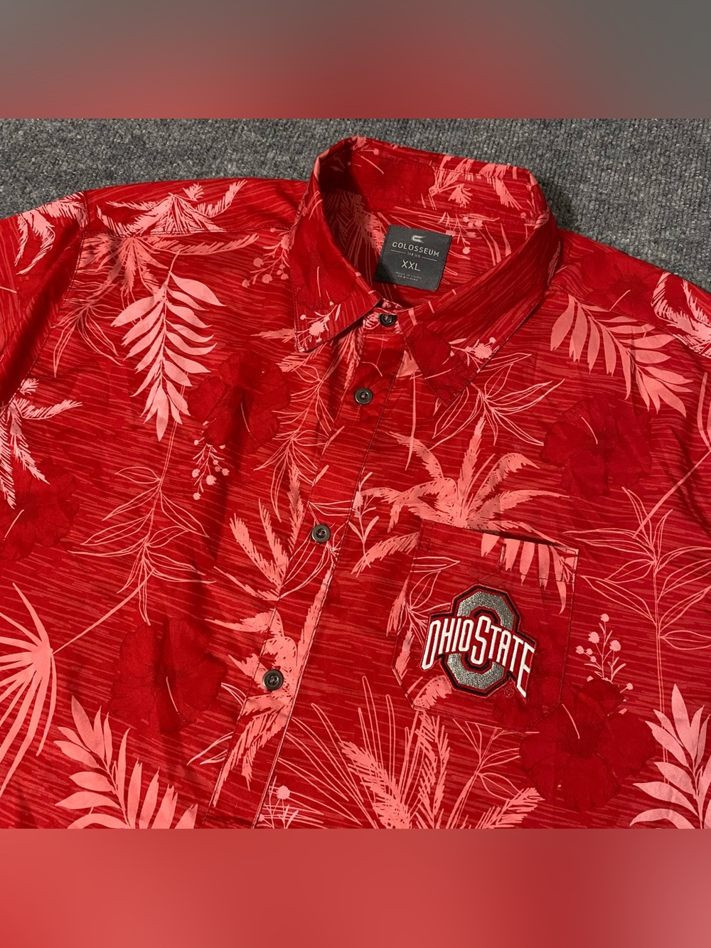 Ohio State Buckeyes The Dude Camp Button Up Shirt Colosseum Men’s 2XL NWT